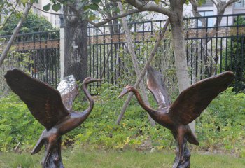 鹤雕塑-公园铜雕创意景观鹤雕塑