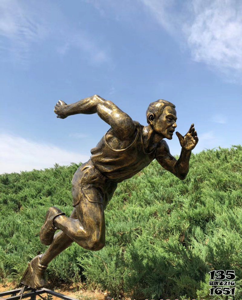 跑步雕塑-校园跑步人物玻璃钢仿铜雕塑