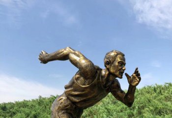 跑步雕塑-校园跑步人物玻璃钢仿铜雕塑