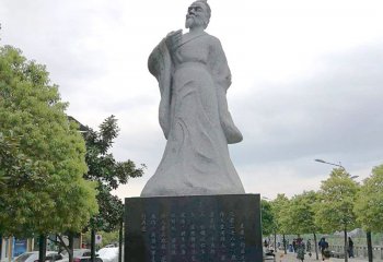 屈原雕塑-中国浪漫主义文学奠基人汉白玉屈原公园历史名人石雕