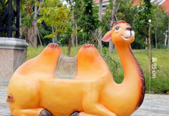 座椅雕塑-玻璃钢彩绘仿真动物骆驼座椅雕塑