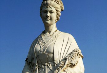 花神雕塑-十二花神之八月桂花徐禹汉白玉古代美女雕像