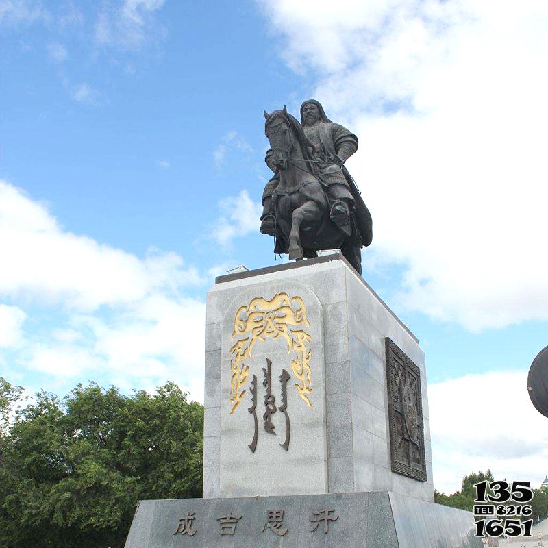 骑马雕塑-铜雕历史名人景观成吉思汗骑马雕塑高清图片