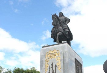 骑马雕塑-铜雕历史名人景观成吉思汗骑马雕塑
