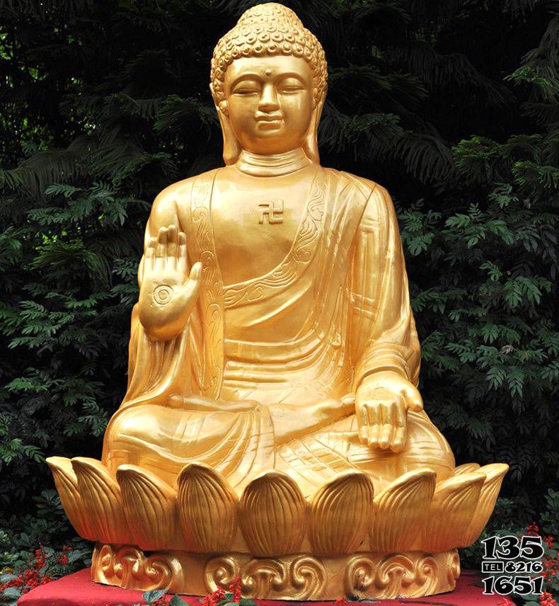 如来佛祖雕塑-不锈钢鎏金户外广场景观如来佛祖雕塑高清图片