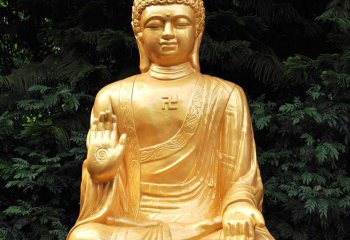 如来佛祖雕塑-不锈钢鎏金户外广场景观如来佛祖雕塑