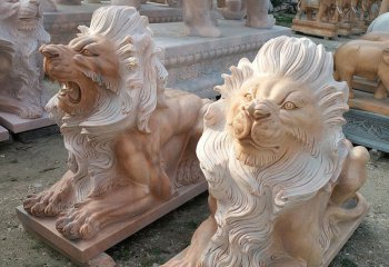 狮子雕塑-广场大理石石雕仿真镇宅狮子雕塑