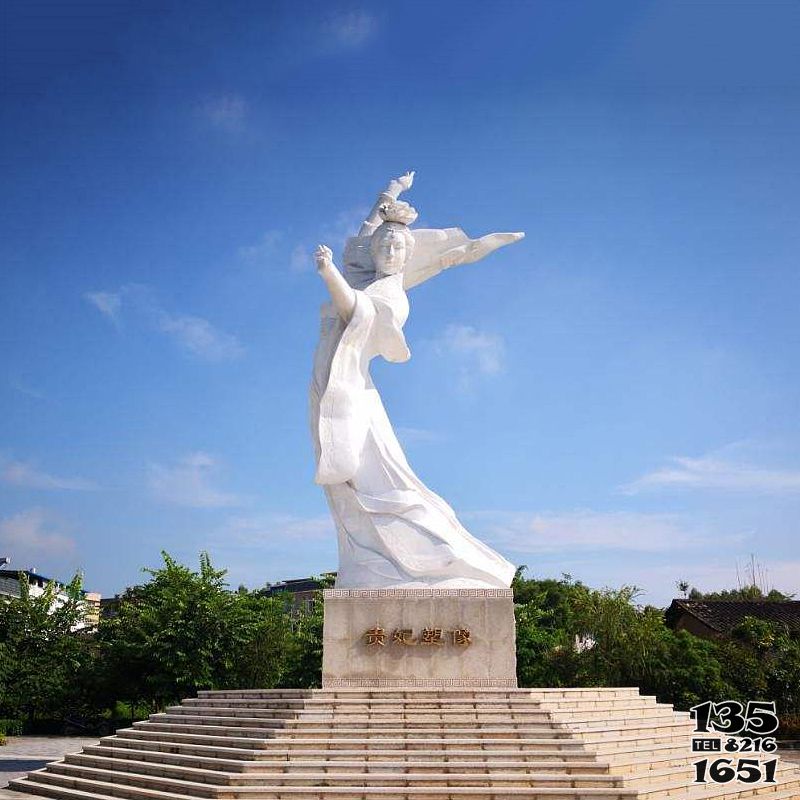 杨贵妃石雕塑场-景区大型历史人物唐朝著名美女雕塑高清图片
