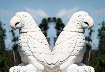 鹦鹉雕塑-别墅公园汉白玉鹦鹉雕塑