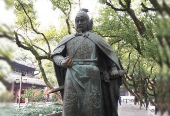 岳飞雕塑-园林景区抗金名将中国古代人物岳飞铜雕像