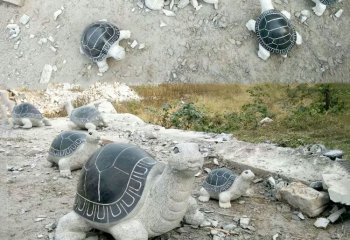 乌龟雕塑-户外池塘创意大理石浮雕乌龟雕塑