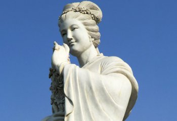 花神雕塑-十二花神之三月桃花息夫人汉白玉古代美女雕像