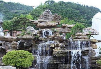 假山雕塑-景区千层奇石假山水池景观