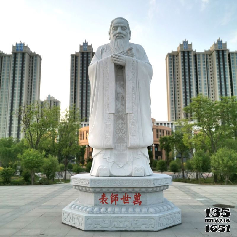 孔子雕塑-万世师表校园孔子中国历史名人古代著名思想家教育家雕塑高清图片