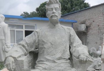 鲁迅雕塑-校园景区大理石石雕伟人鲁迅雕塑
