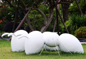 蚂蚁雕塑-景区园林白色抽象大型玻璃钢蚂蚁雕塑