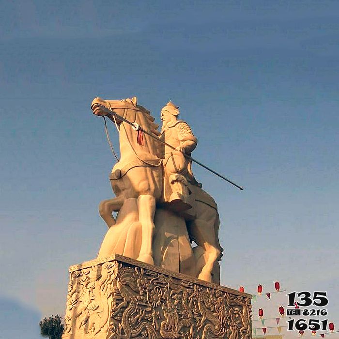 骑马雕塑-唐代石雕名将著名军事家郭子仪骑马雕塑高清图片