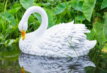 天鹅雕塑-池塘湖边庭院别墅玻璃钢浮水摆件