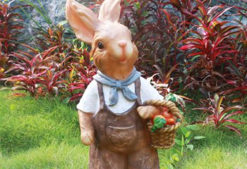兔子雕塑-农场一只玻璃钢彩绘兔子雕塑