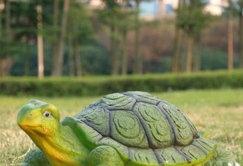 乌龟雕塑-草坪创意玻璃钢彩绘仿真动物景观乌龟雕塑