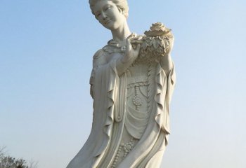 杨贵妃雕塑-旅游景区广场十二花神之四月牡丹杨玉环汉白玉古代美女雕像
