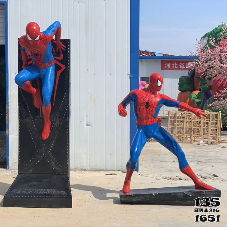 蜘蛛侠雕塑-大型仿真人物动漫童趣蜘蛛侠雕塑高清图片