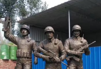 八路军雕塑-景区园林户外上阵冲锋的八路军雕塑