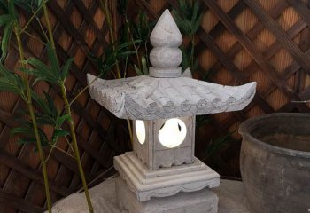 灯笼雕塑-家庭庭院草坪照明大理石雕灯笼摆件