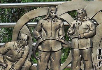 工人雕塑-公园摆放不锈钢浮雕工人雕塑