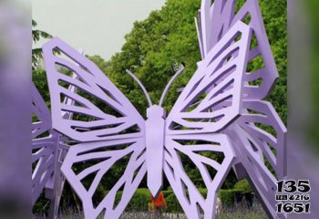 蝴蝶雕塑-彩绘玻璃钢游乐园蝴蝶雕塑