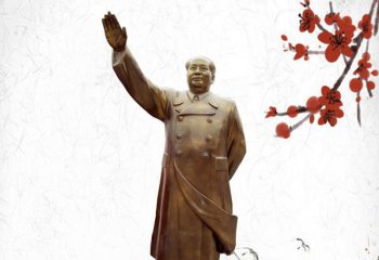 毛泽东雕塑-景区铜雕挥手的毛泽东雕塑