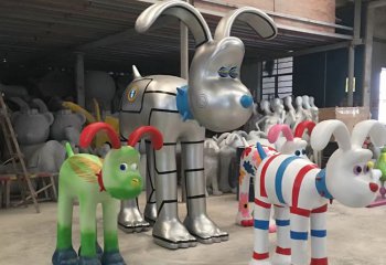 气球狗雕塑-游乐场摆放的玻璃钢创意气球狗雕塑