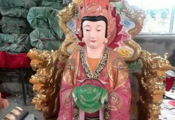 王母娘娘雕塑-玻璃钢彩绘寺院王母娘娘雕塑