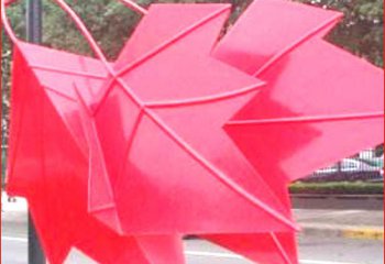 枫叶雕塑-户外景区不锈钢红色枫叶雕塑