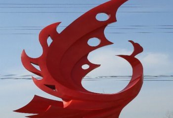 海浪浪花雕塑-景区装饰大型红色不锈钢海浪浪花雕塑
