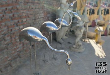 火烈鸟雕塑-商场摆放不锈钢镜面火烈鸟雕塑