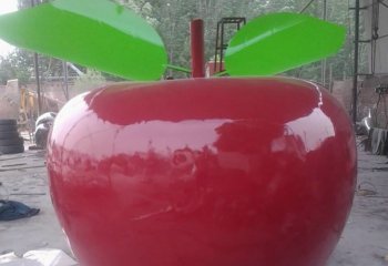 苹果雕塑-游乐场摆放仿真玻璃钢苹果城市景观雕塑