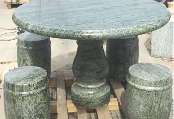 石桌雕塑-大理石石雕景区庭院石凳石桌雕塑
