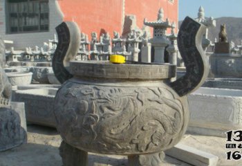 香炉雕塑-青龙浮雕园林广场摆放仿古香炉雕塑