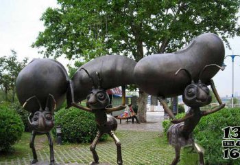 蚂蚁雕塑-公园广场摆放铸铜做旧青铜雕塑