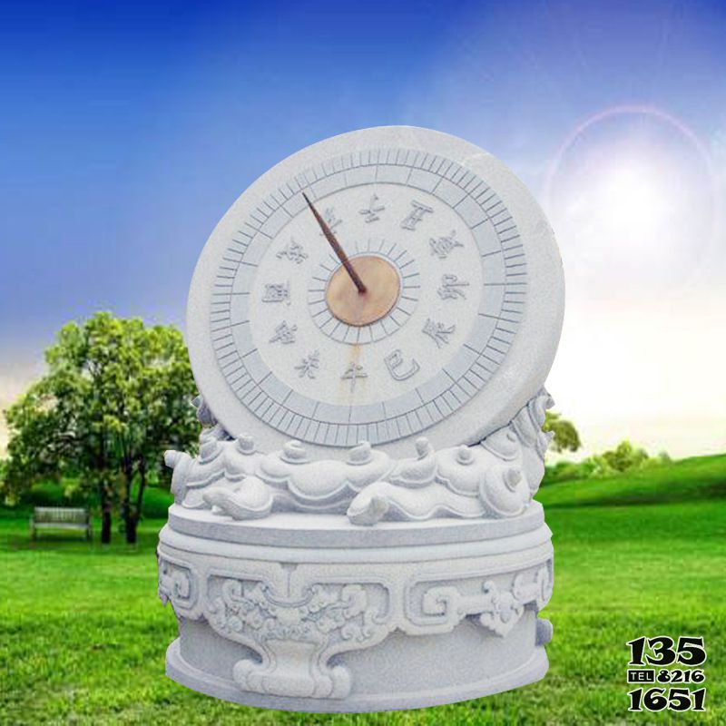 日晷雕塑-户外园林景观-石雕赤道计时器日晷雕塑高清图片