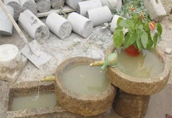 石槽雕塑-农村村院摆放老旧石槽石盆流水鱼缸摆件装饰景观