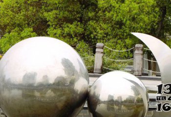 地球仪雕塑-公园不锈钢两个仿真地球仪雕塑