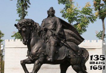 骑马雕塑-景区古代人物铜雕将军骑马雕塑