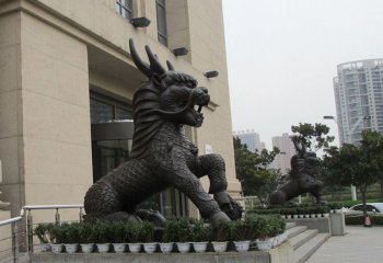 麒麟雕塑-酒店公司门口大型动物景观麒麟雕塑