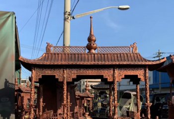 香炉雕塑-寺院户外祭祀焚烧香红铜香炉雕塑