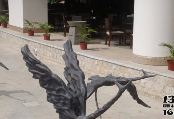 大雁雕塑-公园抽象创意大雁动物铜雕