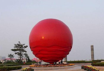 球体雕塑-广场不锈钢喷漆烤漆红色球体雕塑