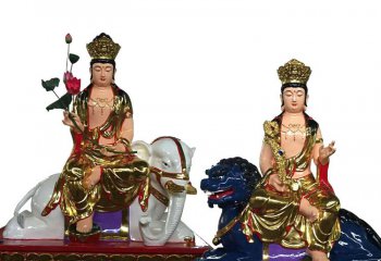 三圣雕塑-进群玻璃钢彩绘寺庙供奉佛像三圣雕塑