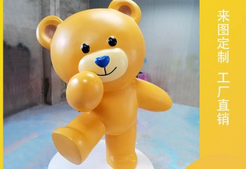 熊雕塑-游乐场小吃店门口摆放卡通玻璃钢熊雕塑